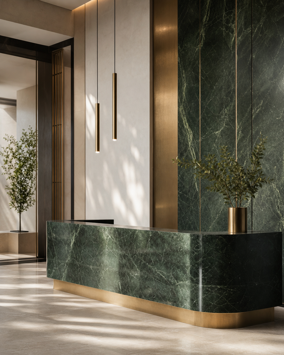 Polished office lobby
